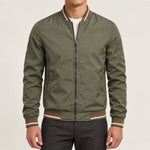 Striped Trim Bomber Jacket
