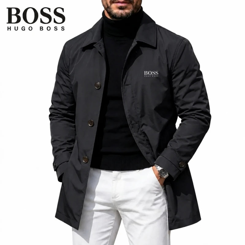 Men's Button-Front Collared Coat