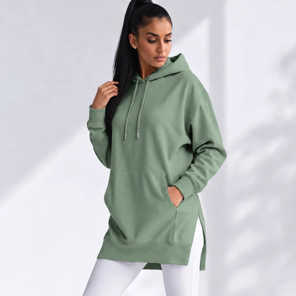 Oversized Cotton Hoodie Dress