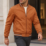 Striped Trim Bomber Jacket