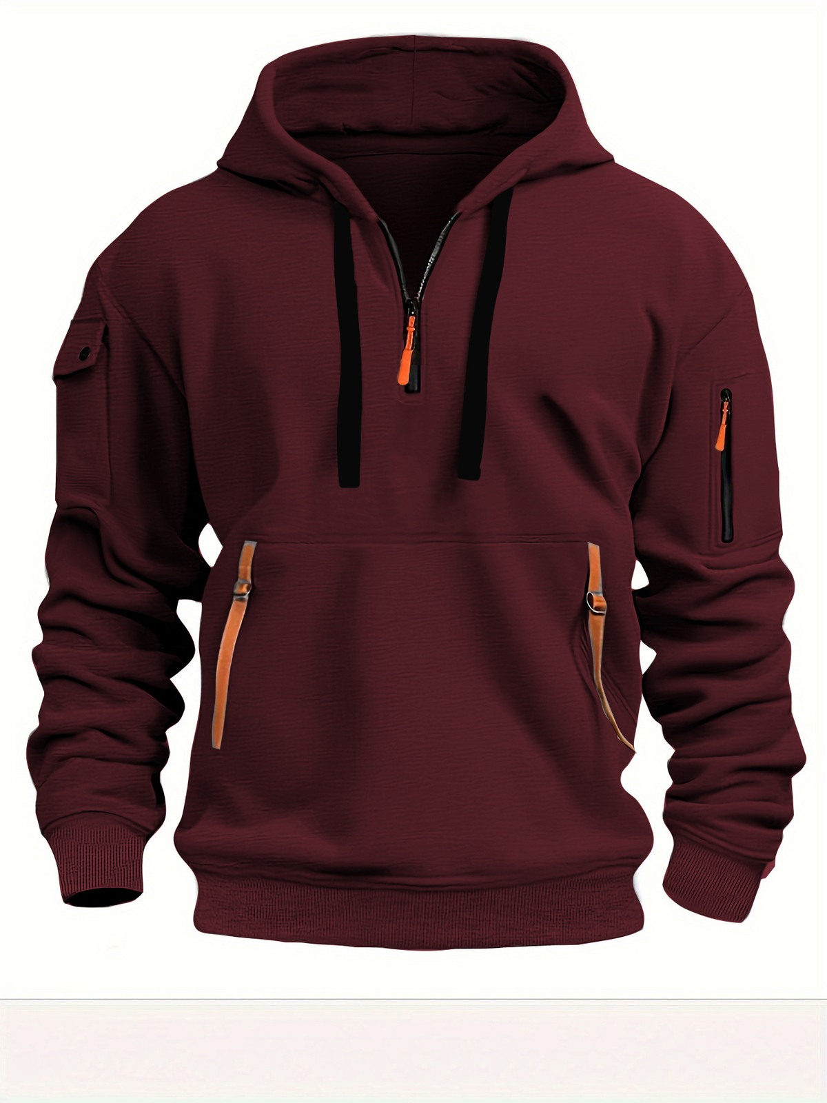 Men's Casual Sports Hoodie with Quarter Zip