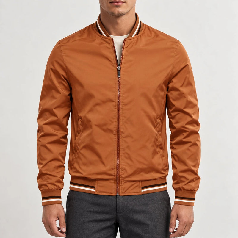 Striped Trim Bomber Jacket
