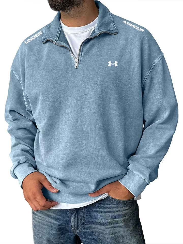 Retro Half-Zip Casual Sweatshirt