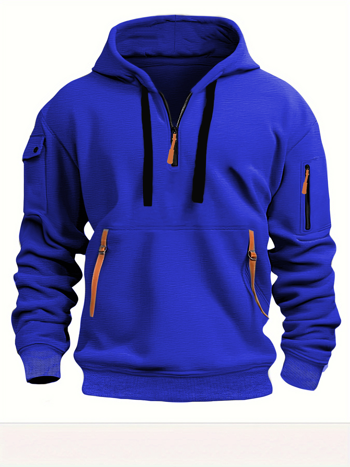 Men's Casual Sports Hoodie with Quarter Zip