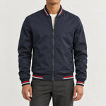 Striped Trim Bomber Jacket