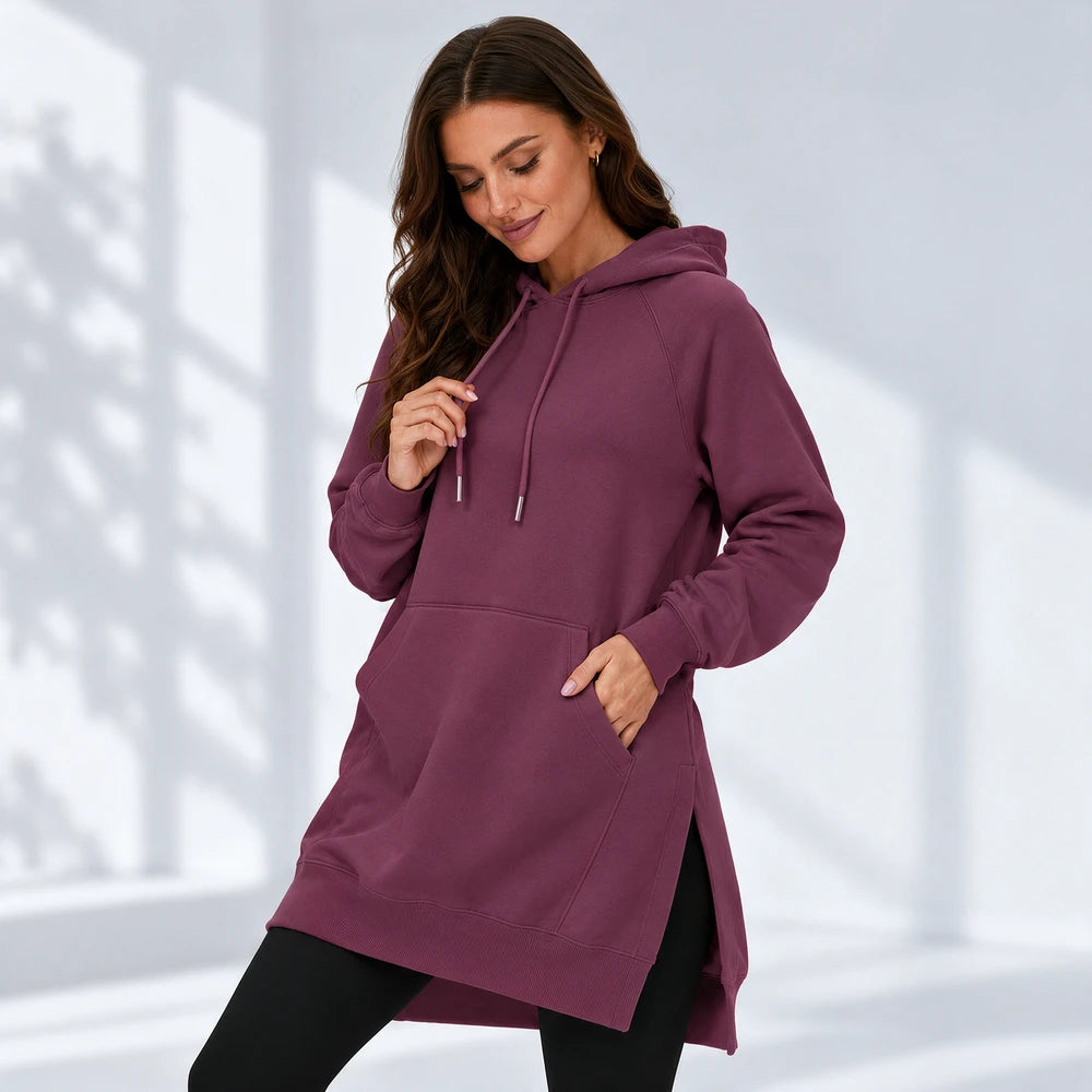 Oversized Cotton Hoodie Dress